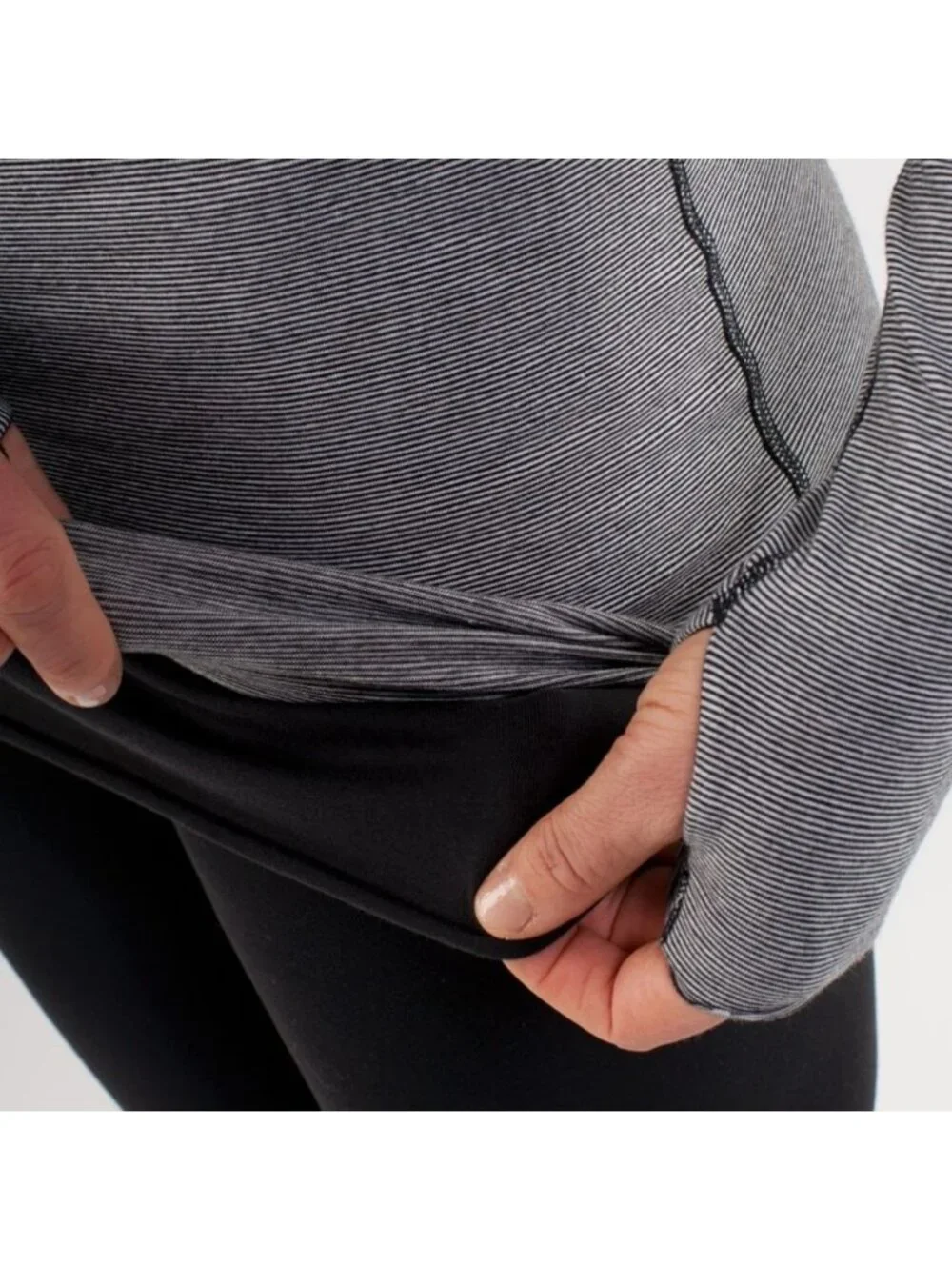 Lululemon Every Yogi Long Sleeve Wee Stripe White Black / Black